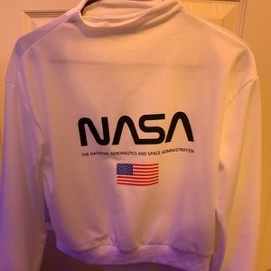 White Zaful Long Sleeve Crip Top